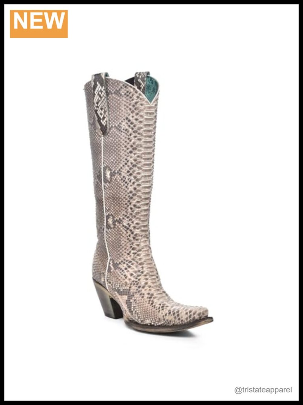 Handcrafted Genuine Full Python Western Boots Snip Toe 15" Tall Calf